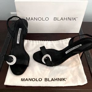 Authentic Manolo Blahnik black sling backs-size 37 EU/6.5 US